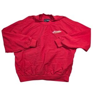Swingster Vintage Red Windbreaker Pullover Beaudry Express Made USA Mens L 90s
